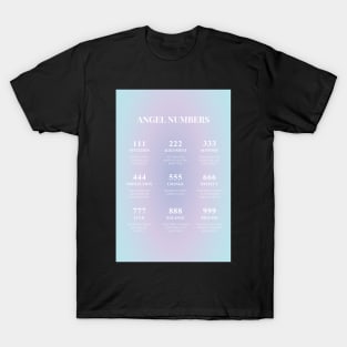 Angel Numbers Chart Purple Blue Aura Gradient T-Shirt